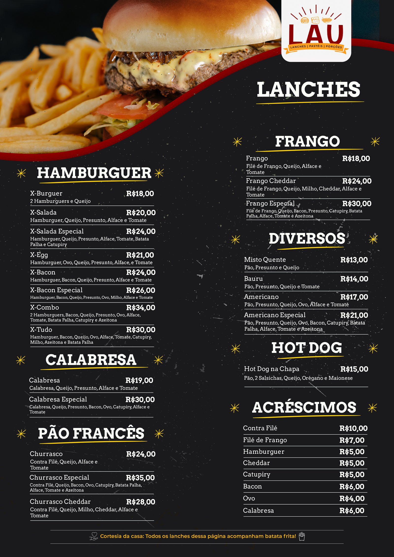 Design Gráfico — Lau Lanches — imagem do projeto